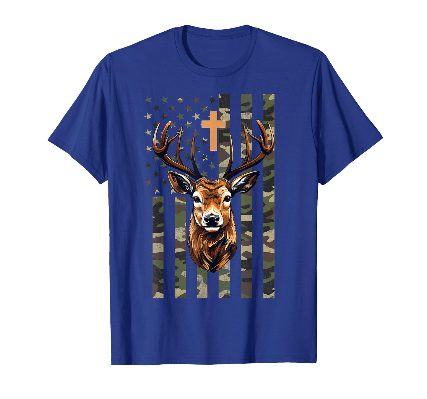 Christian Deer Hunting Camo American Flag, Christian Hunting T-Shirt