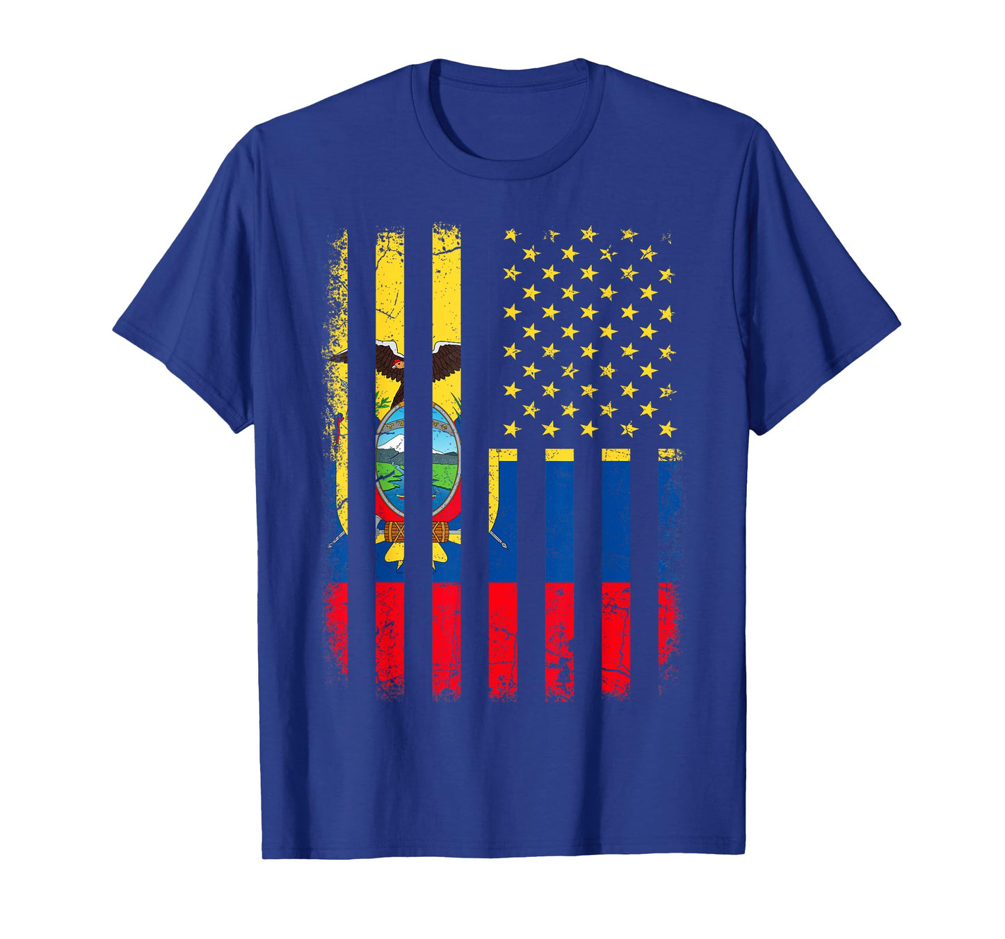 Ecuadorian American Flag Ecuadorian Roots Ecuador America T-Shirt
