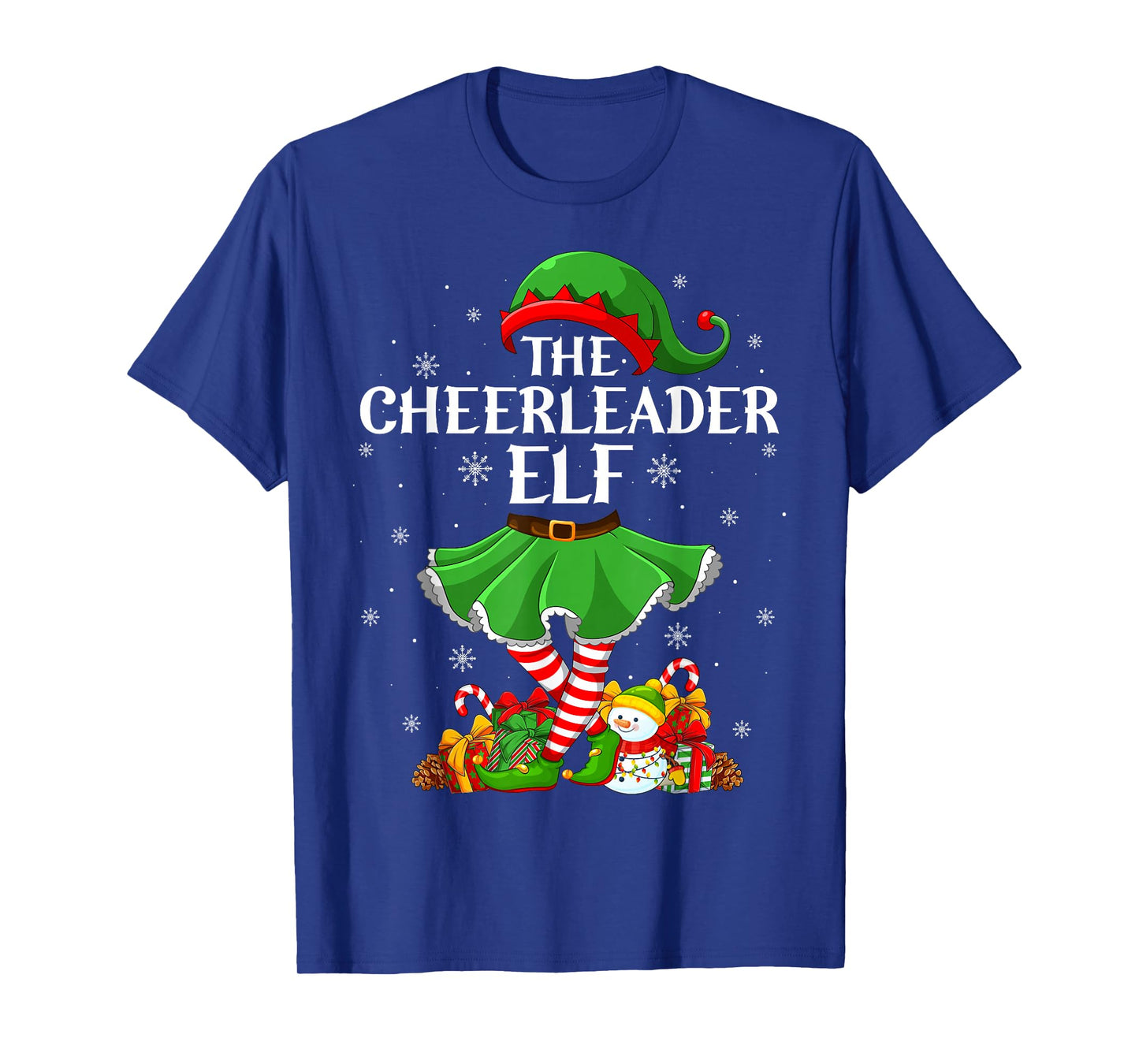 Cheerleader Elf Christmas Family Elf Squad Xmas Girls Women T-Shirt