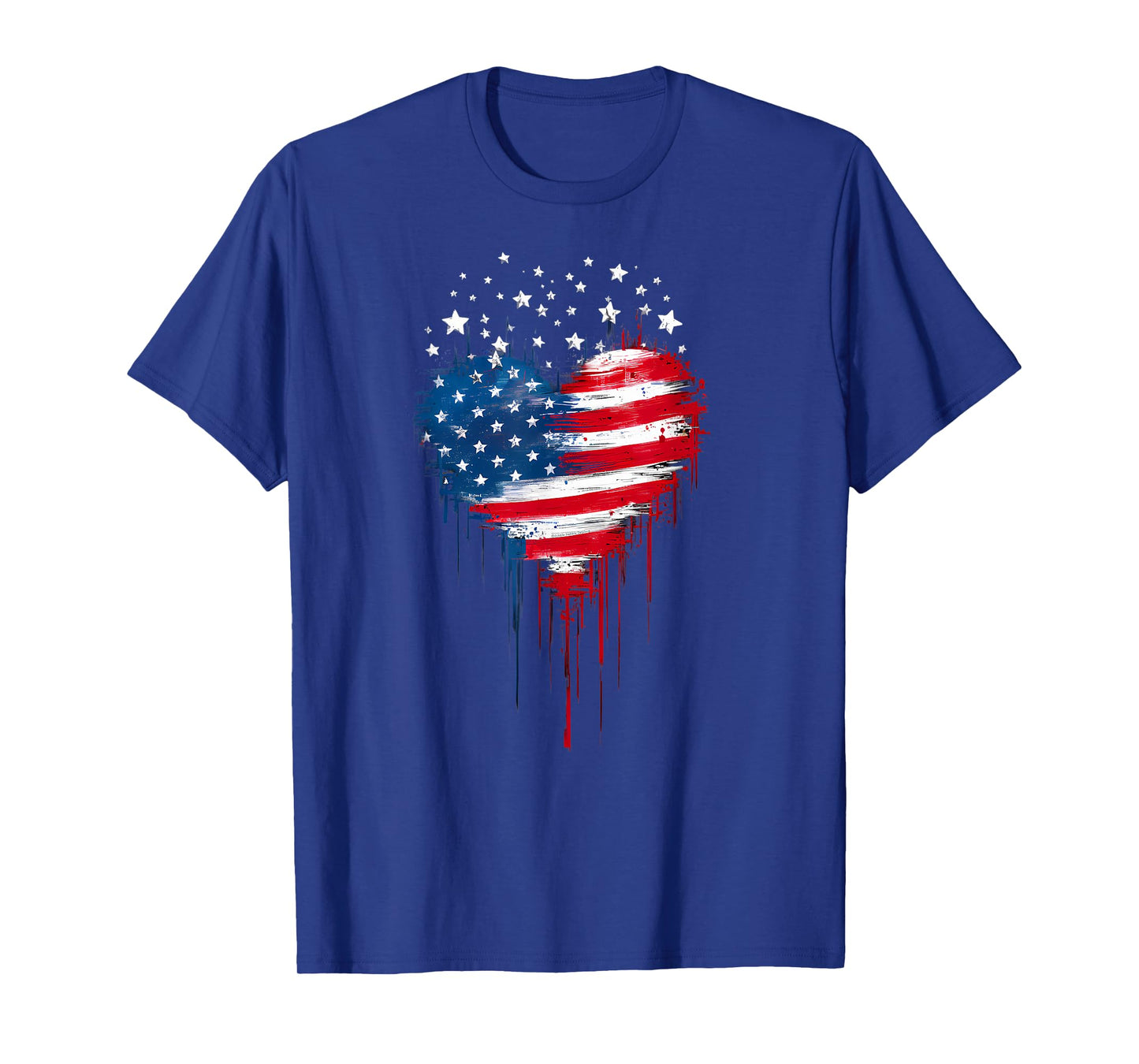 USA Flag Patriotic American Heart Armed Forces 4th of July T-Shirt