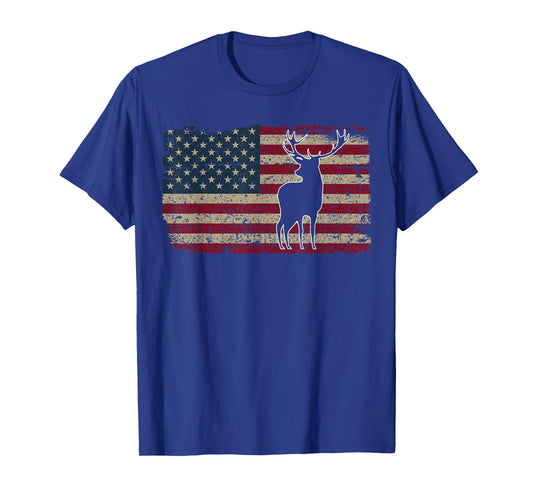 Deer Hunting American Flag T-Shirt I Proud Hunter Gift Idea T-Shirt for Women Men