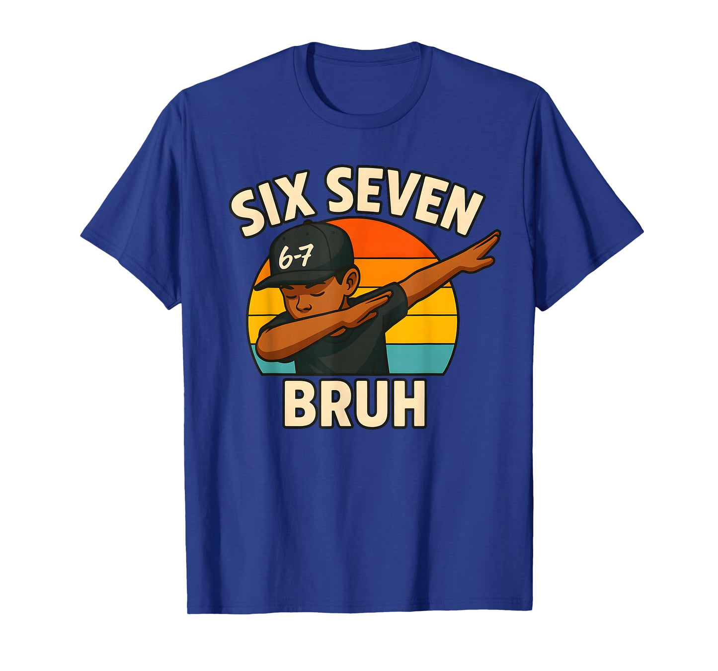 67 Bruh Dabbing Black Boy Funny Six Seven Meme Kids 6-7 T-Shirt