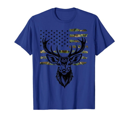 American flag deer hunting USA hunt vintage design for dad T-Shirt