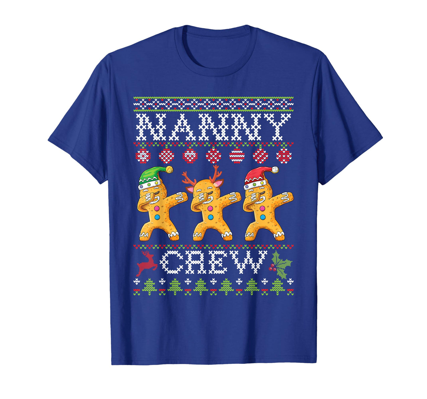 Gingerbreads Dabbing Together Nanny Crew Christmas Family T-Shirt