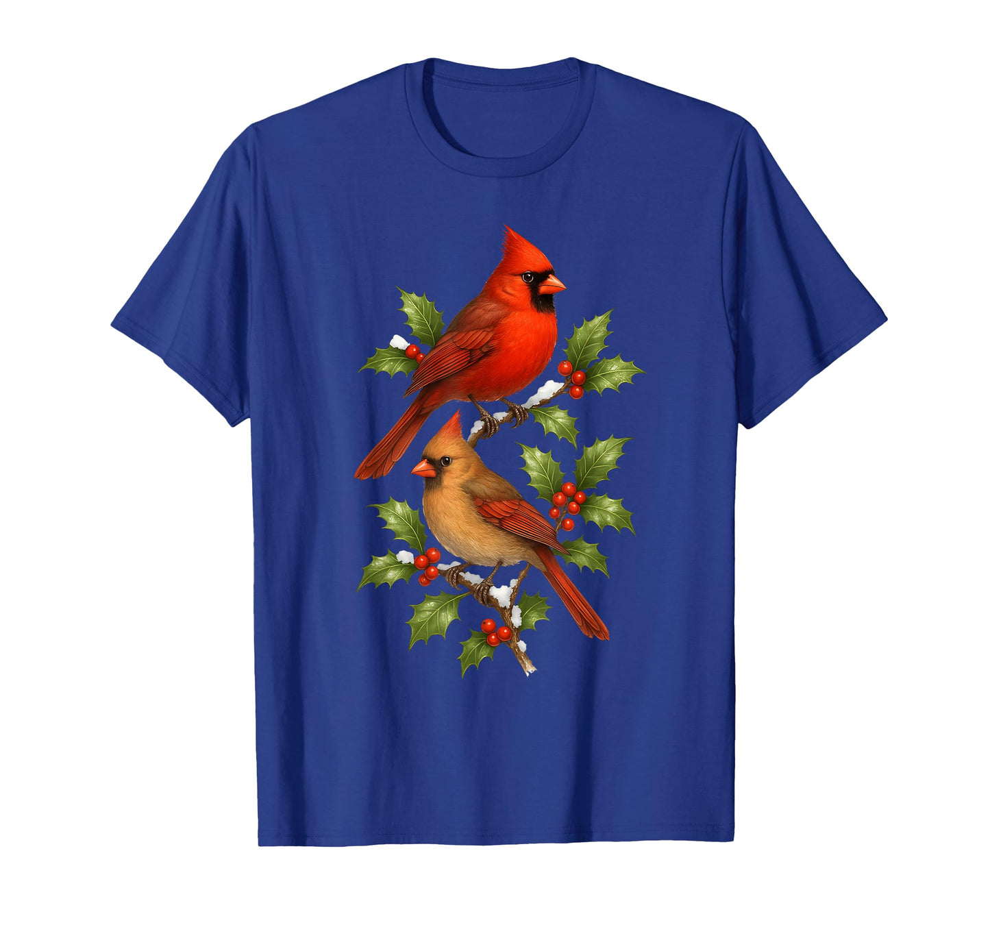 Cardinal Birds on Holly Branches T-Shirt