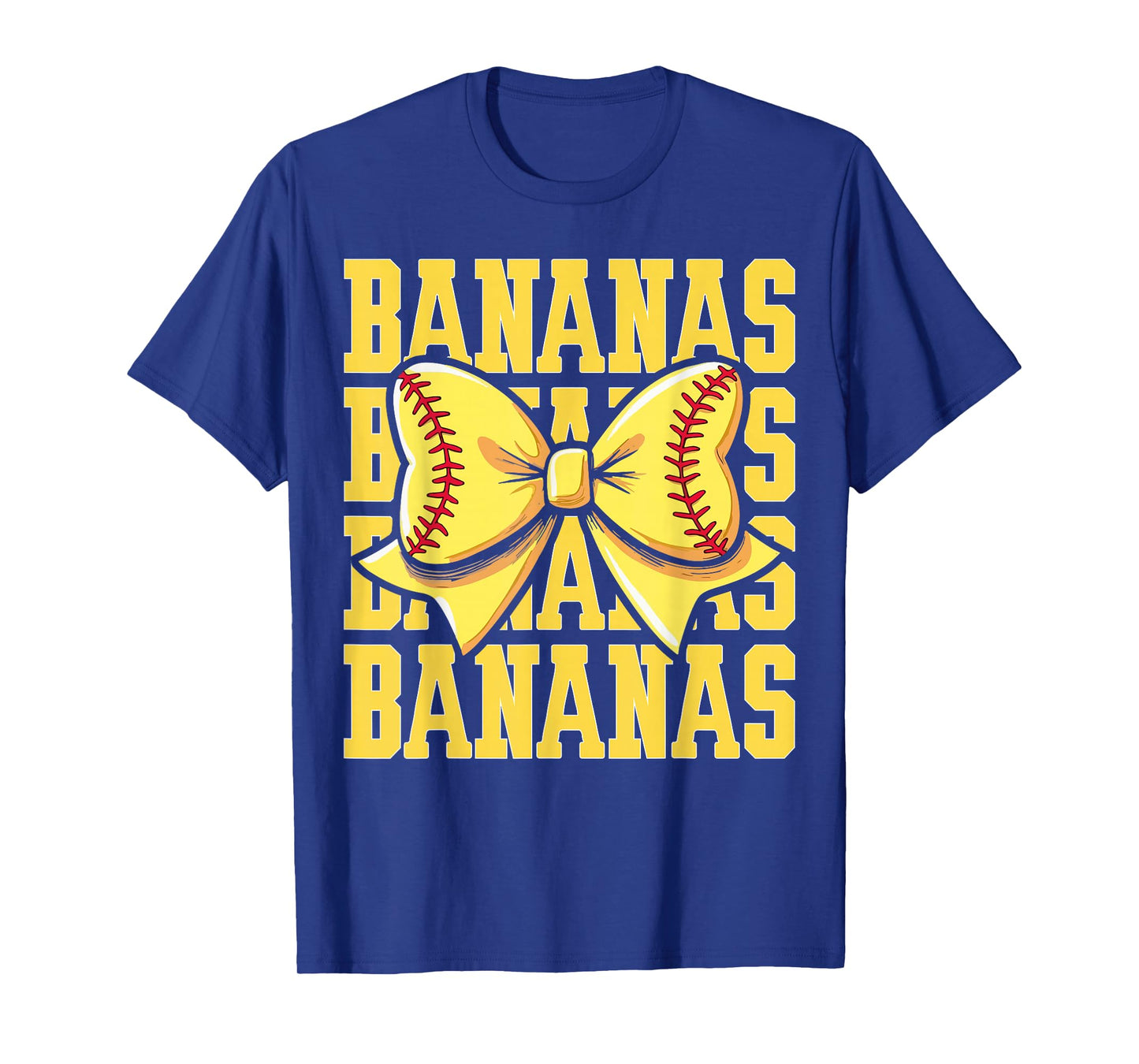 Retro Bananas Last Name Coquette Bow Women Kids Girls T-Shirt