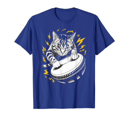 Rockstar Taiko Drummer Cat on Cat Taiko Drum T-Shirt