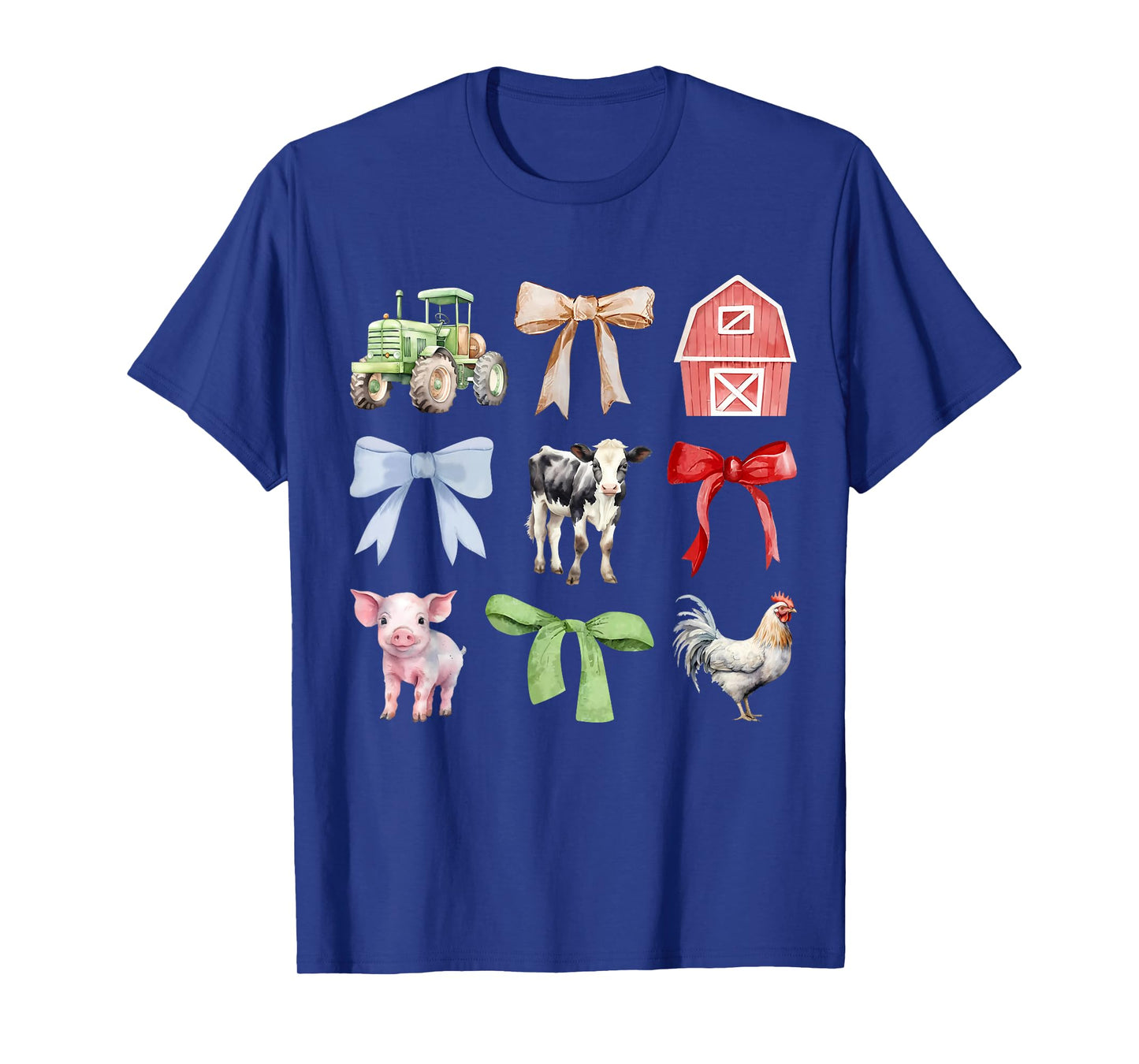Cute Farm Animals Cow Pig Chicken Coquette Farmer Country T-Shirt