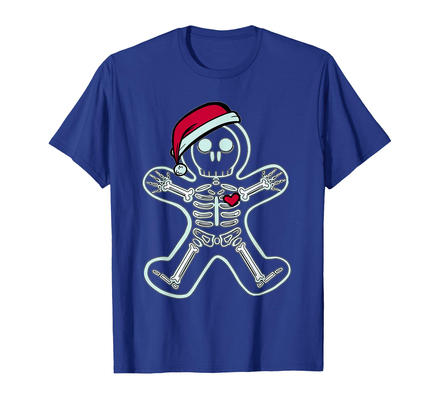 Christmas XRay Gingerbread Man Skeleton Santa Hat Radiology T-Shirt