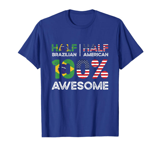 Brazilian American Patriot USA Grown Brazil US Flag T-Shirt