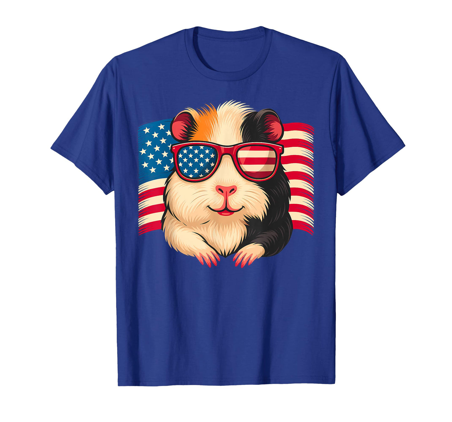 Funny Patriotic Guinea Pig USA American Flag 4th Of July T-Shirt