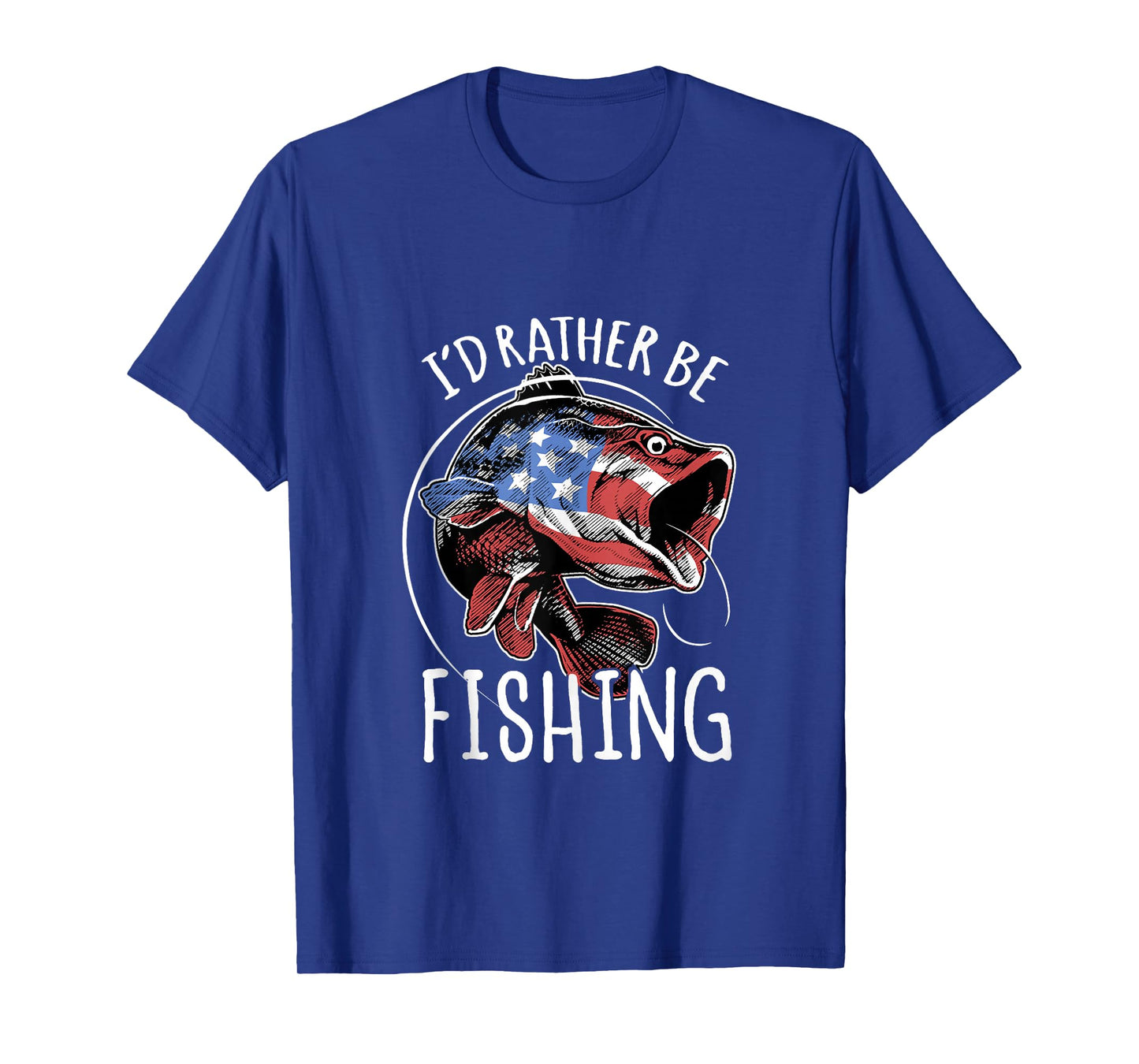 Fishing America USA 4th of July | I'd Rather Be Fishing Tank Top