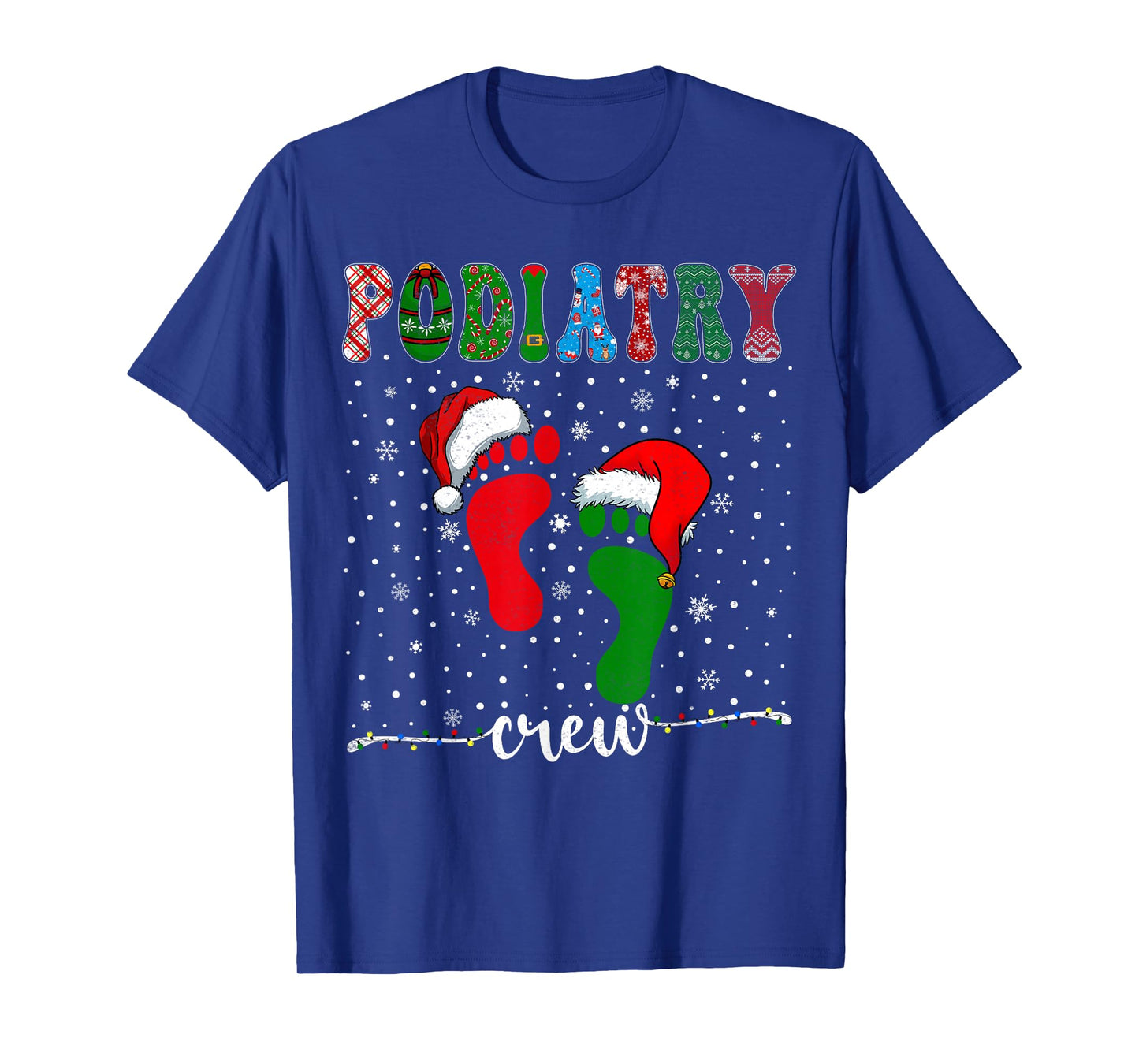 Christmas Footprint Doctor Podiatrist Podiatry Crew Xmas T-Shirt