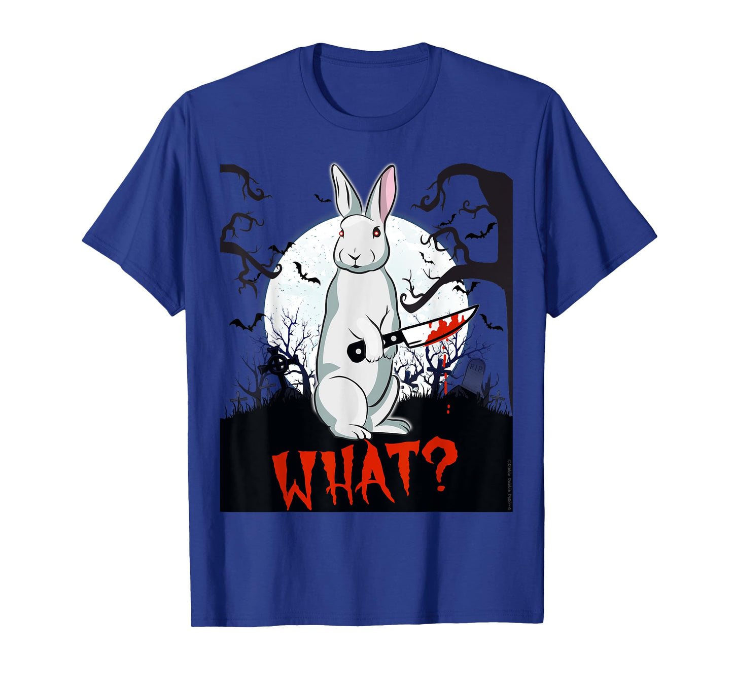 Halloween Killer Rabbit with Knife WHAT? - Adult Halloween T-Shirt
