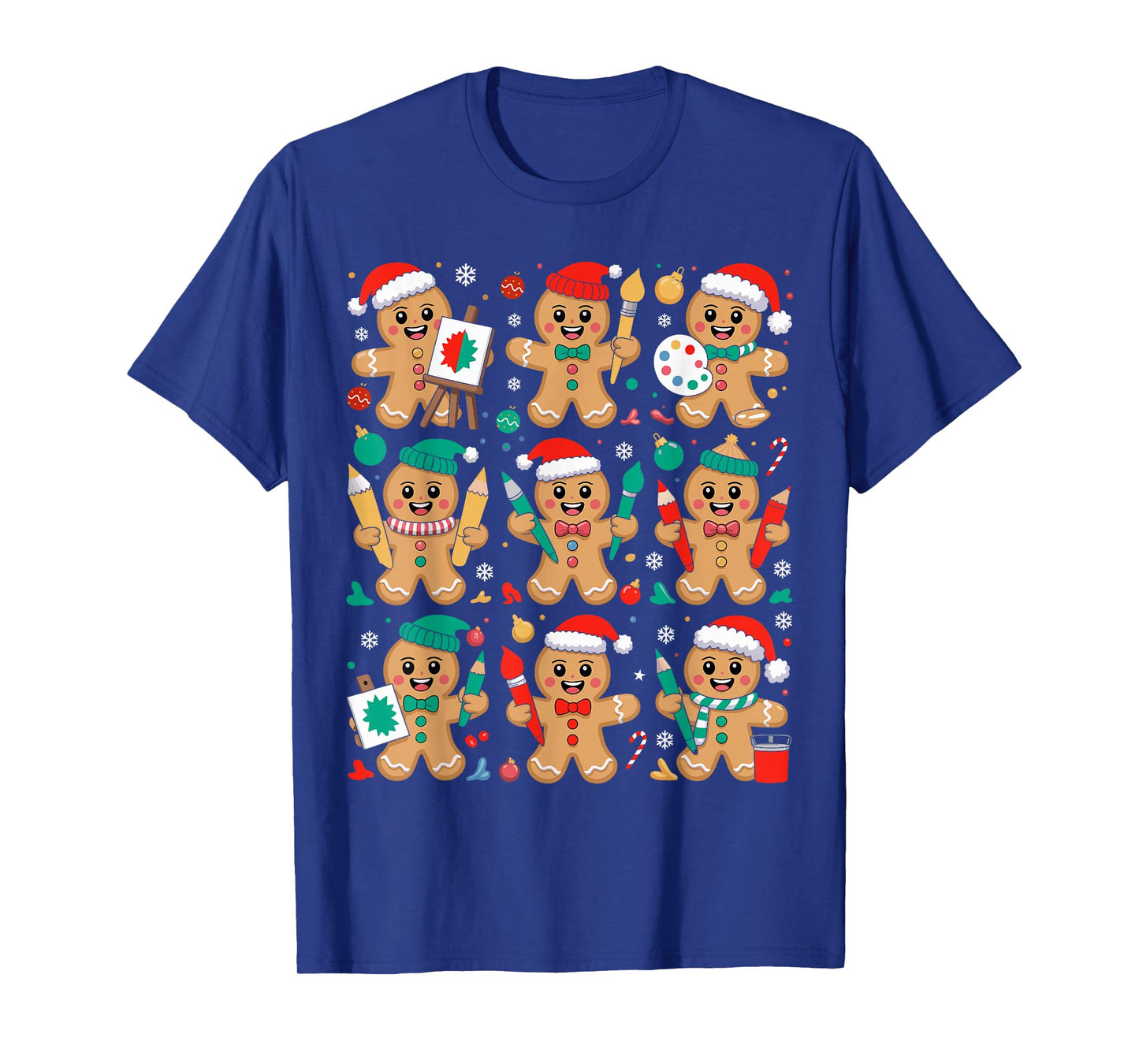 Art Teacher Christmas Gingerbread Artists Painter Xmas T-Shirt