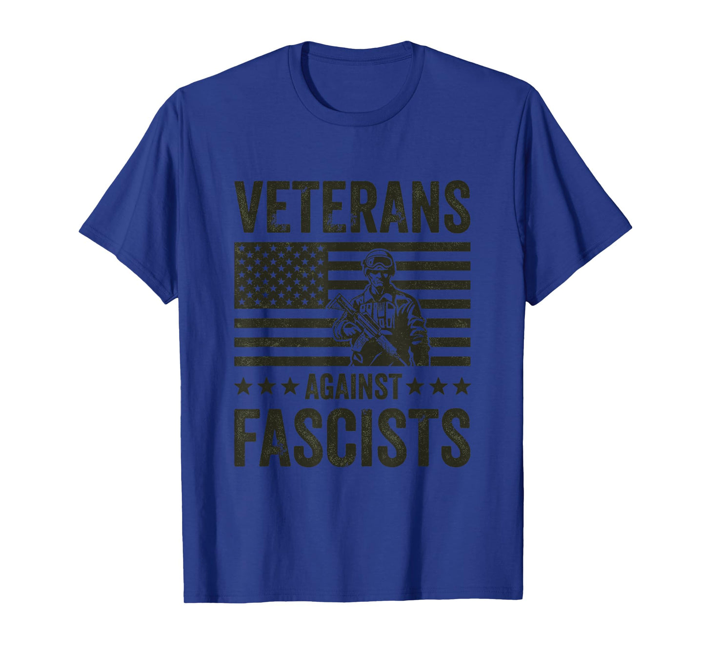 Veterans Against Fascists Vintage Patriotic Soldier US Army T-Shirt