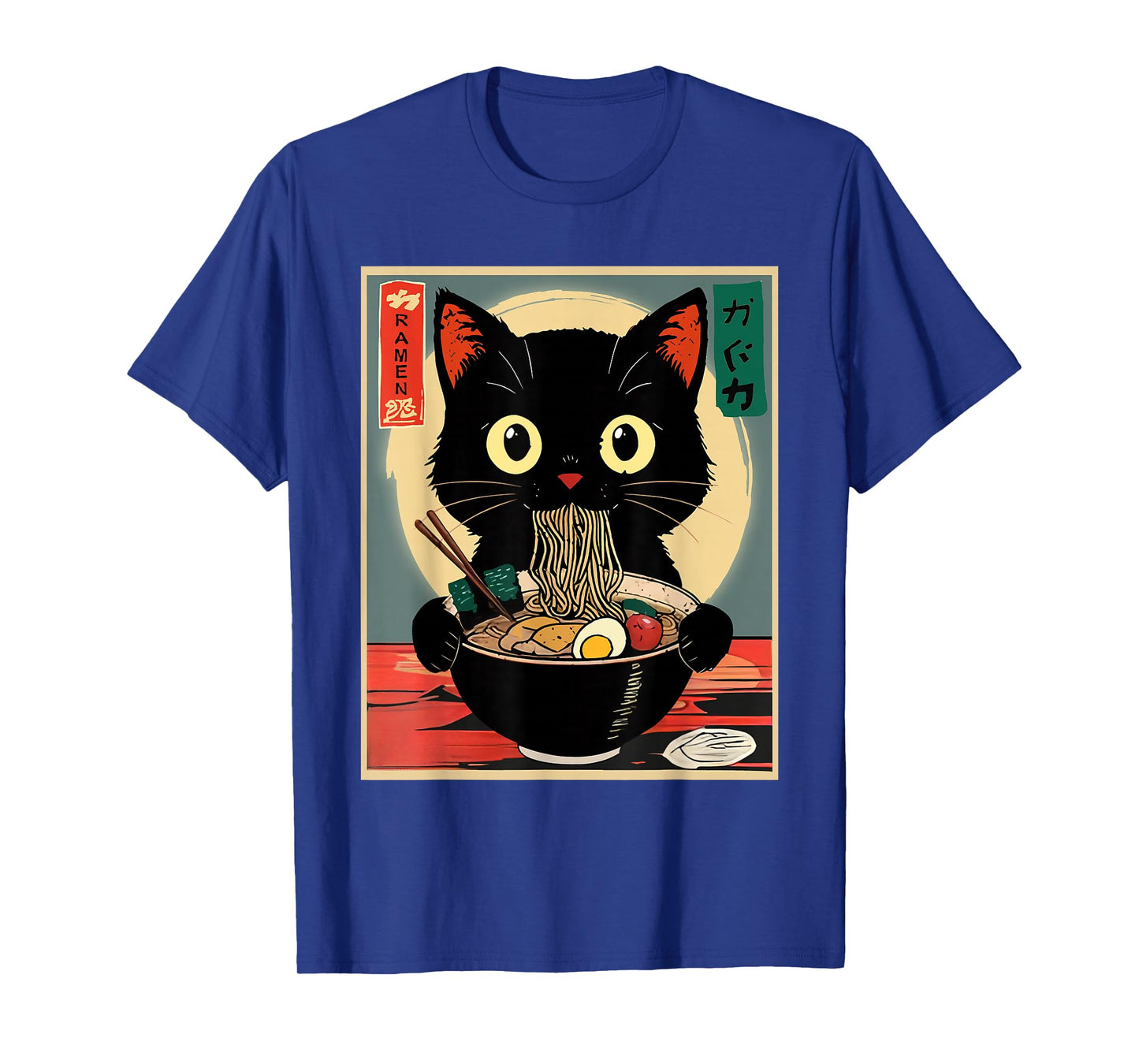 Kawaii Cat Anime Gifts Cat Ramen Graphic Tee Japanese T-Shirt