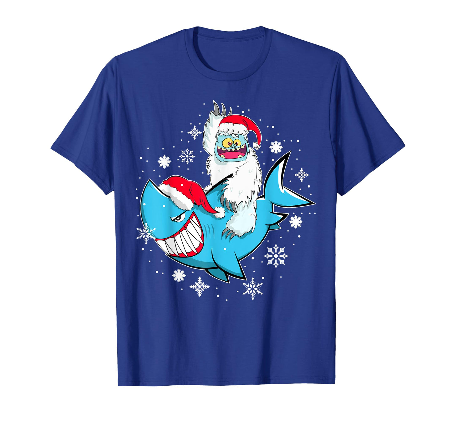 Yeti To Party Shark Santa Hat Christmas Pajama Xmas Gift T-Shirt