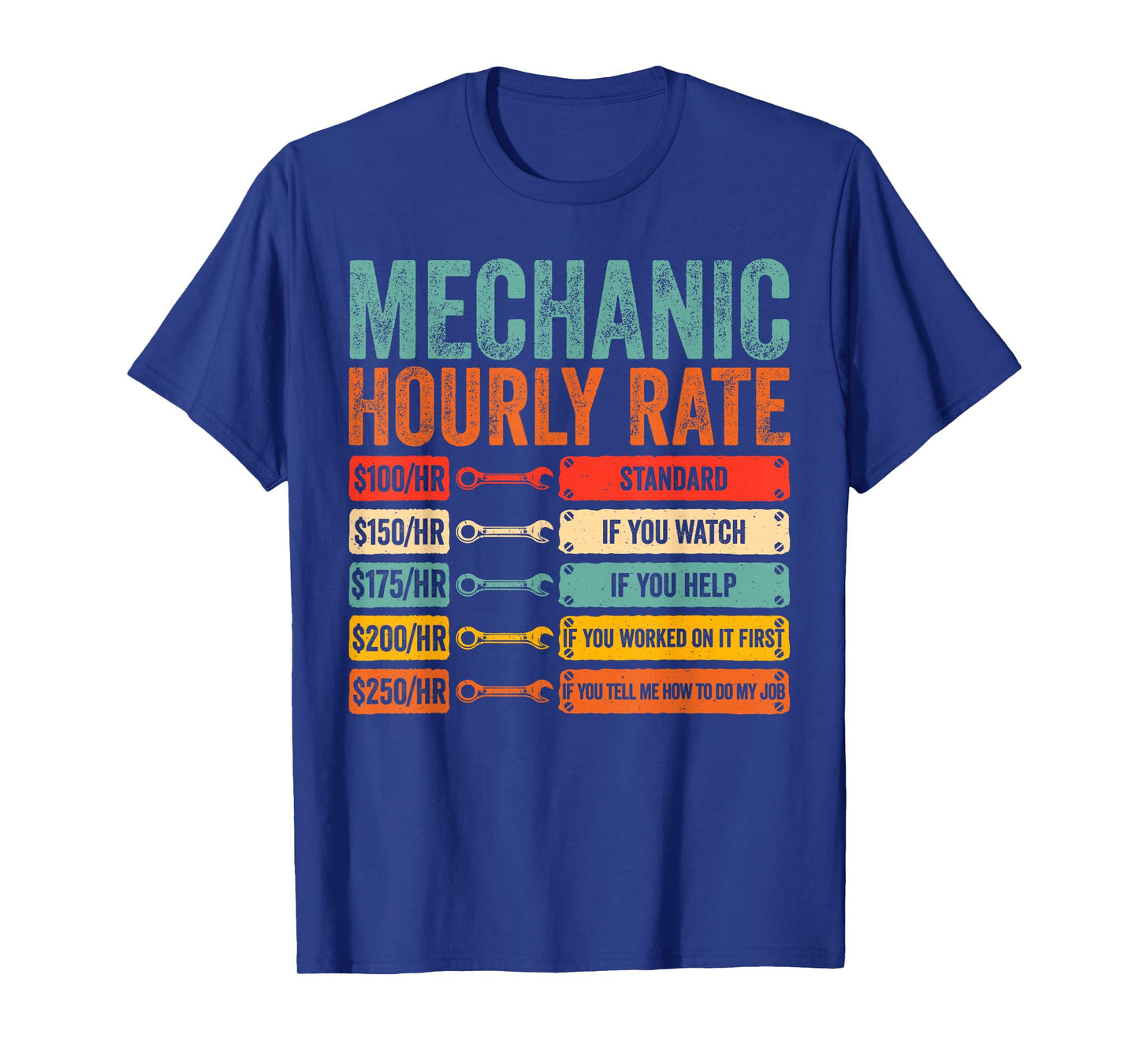 Mechanic Hourly Rate Car Mechanic Funny T-Shirt