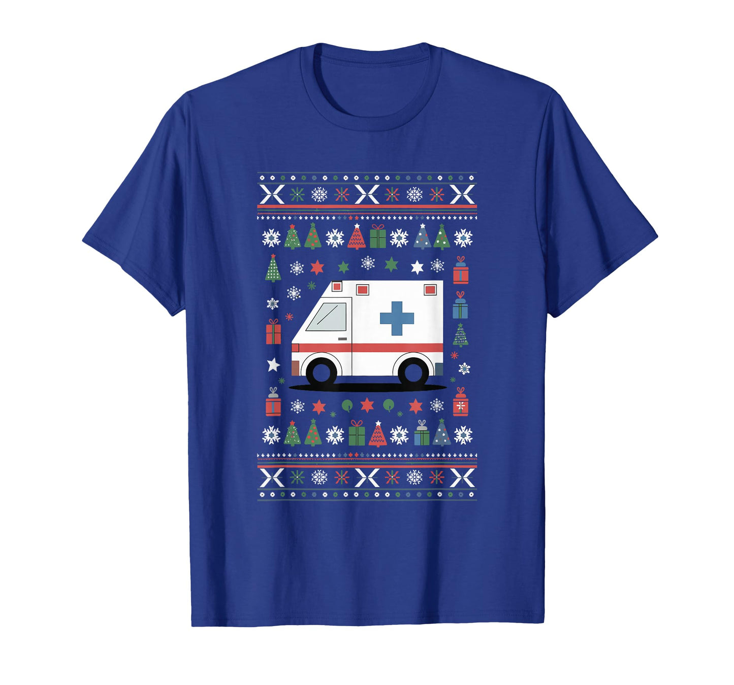 Ambulance Ugly Christmas Emergency Medical Technician T-Shirt