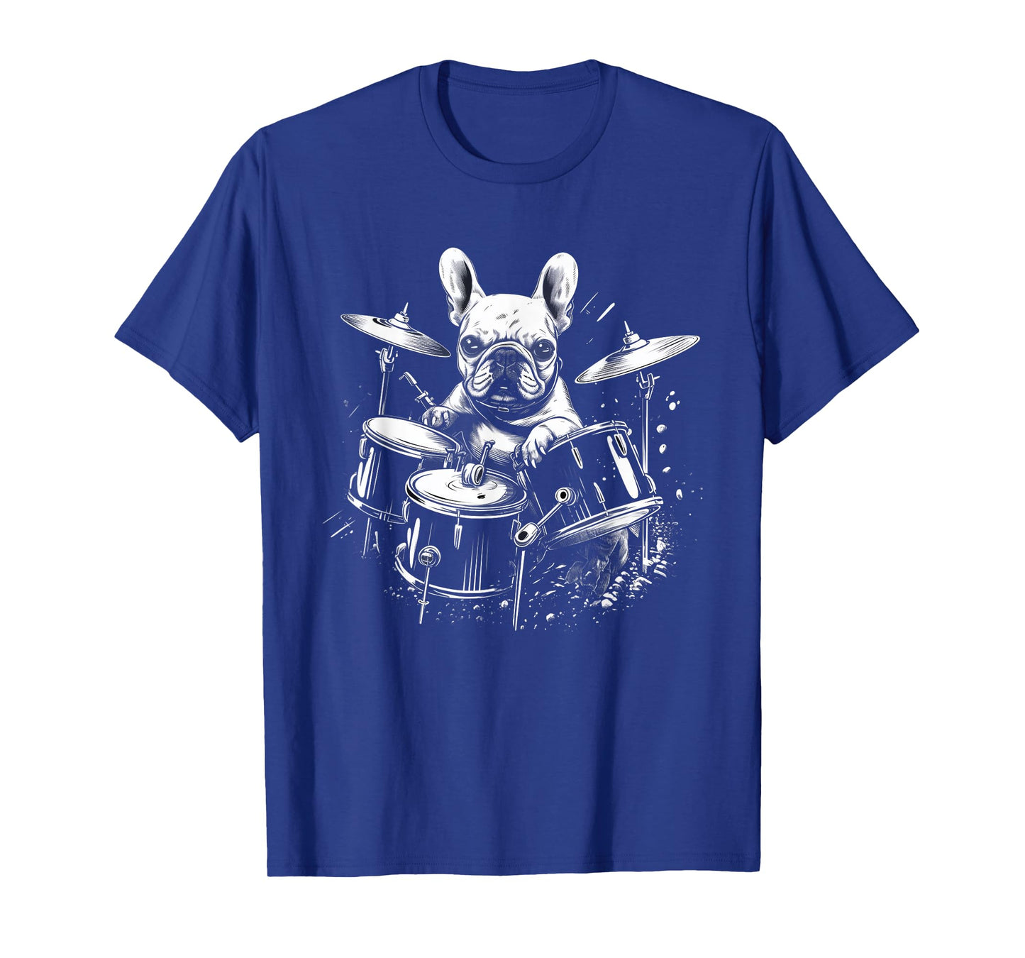 Funny French Bulldog Dog Playing Drums T-Shirt for Men Women
