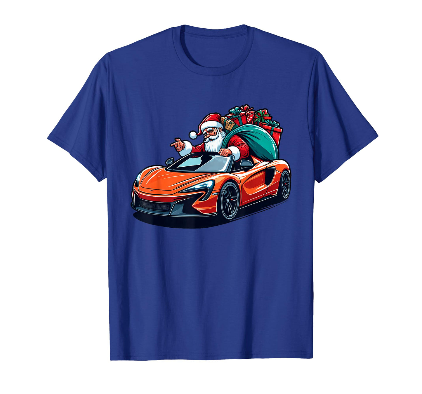 Funny Cool Santa Driving Sport Car Christmas Driver Pajama T-Shirt