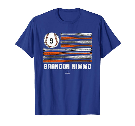 Baseball American Flag Brandon Nimmo New York Baseball MLBPA T-Shirt
