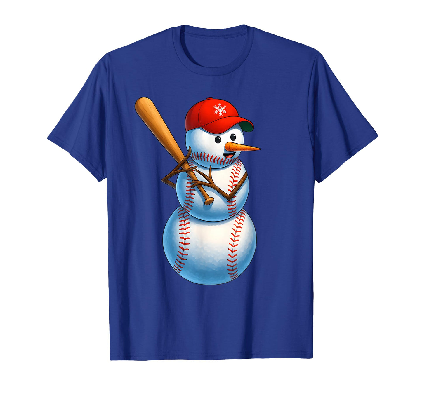 Baseball Snowman Merry Christmas Xmas Pajamas Men Women Kids T-Shirt