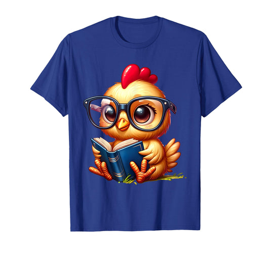 Chicken Reading a Book Farm Animal Chick T-Shirt