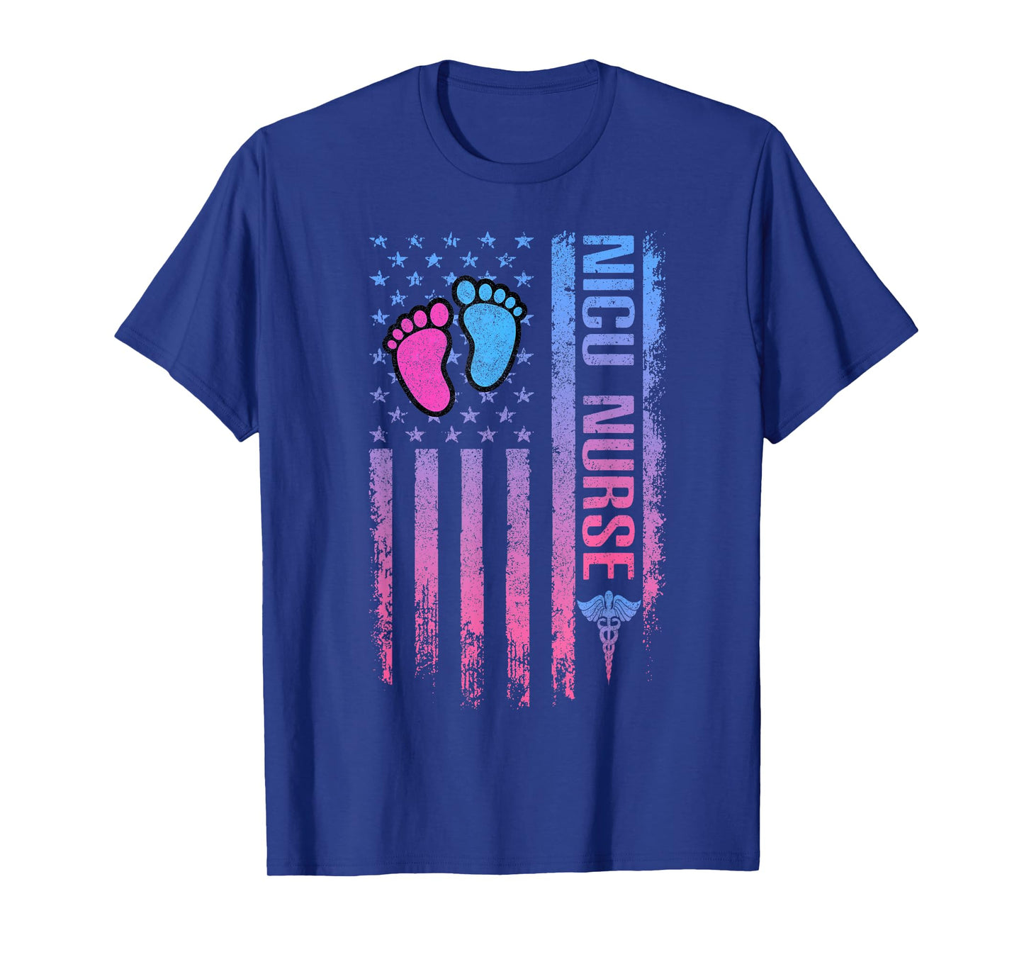 Cute American Flag - Patreotic NICU Nurse T-Shirt