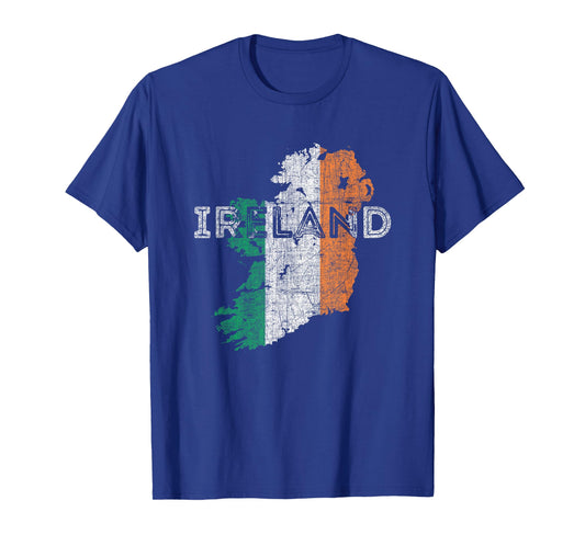 Irish Map and Flag Souvenir - Distressed Ireland T-Shirt