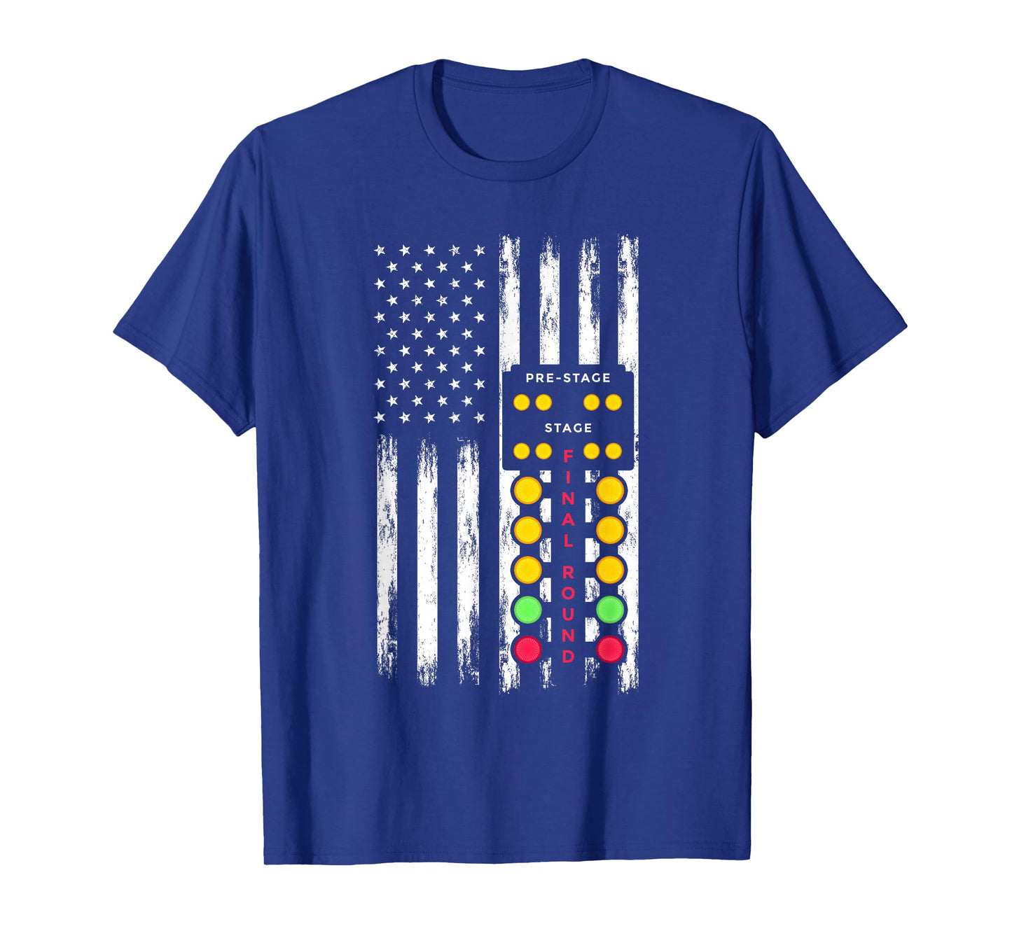 American Flag Drag Racing Strip Tree Light Dragster T-Shirt