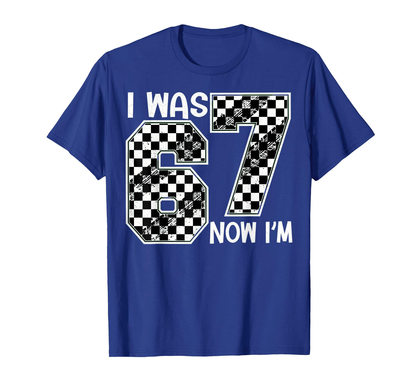 I was 6 Now I am 7 Six Seven Checkered Birthday Gifts Sports T-Shirt