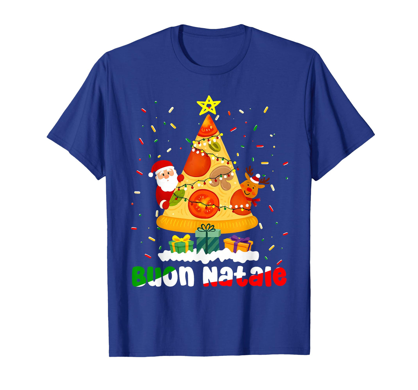 BUON Natale Italian Pizza Christmas Tree Xmas Italia Holiday T-Shirt