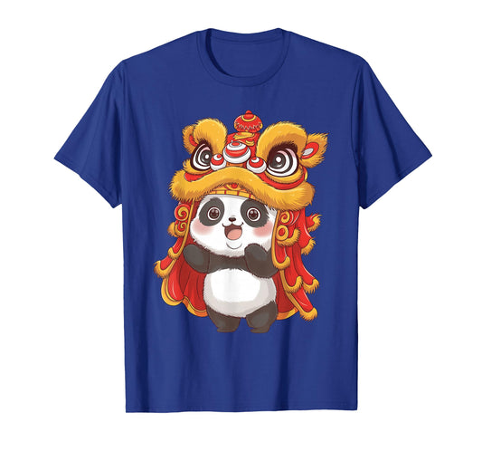 Chinese Lunar New Year Lion Dance Cute Panda China Culture T-Shirt