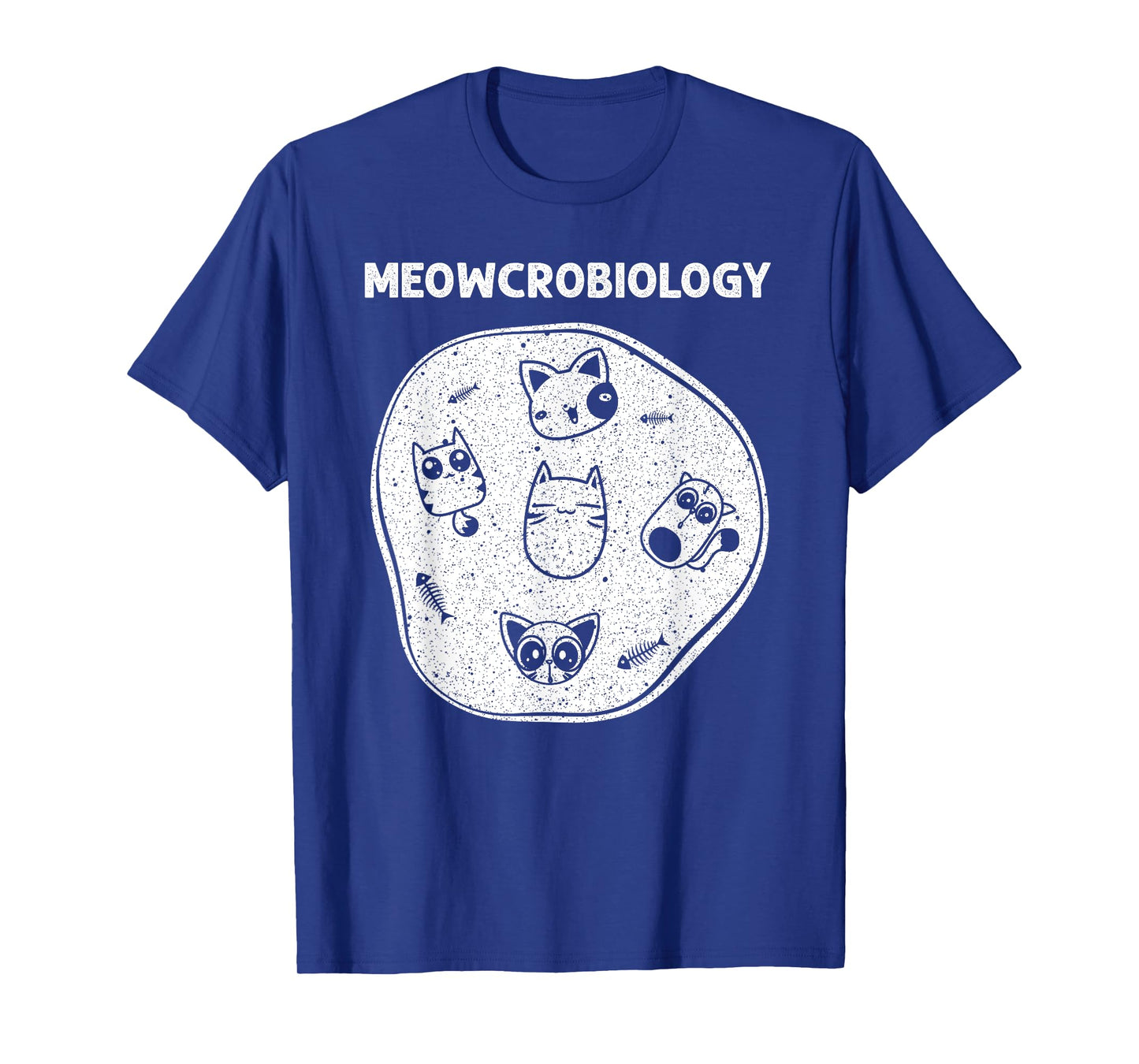 Funny Science Cat Designs For Men Women Meow Microbiologists T-Shirt