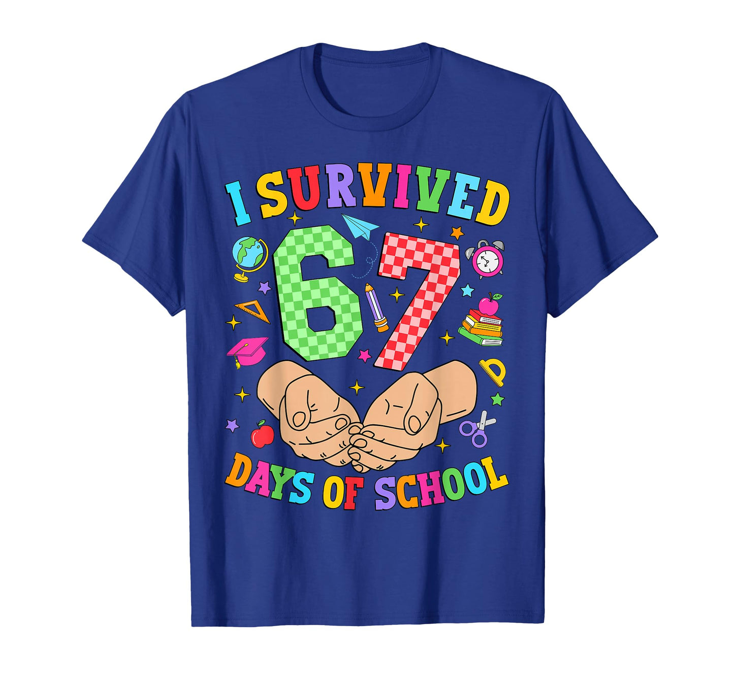 I Survived 67 Days of School Funny Six Seven 6 7 Meme Kids T-Shirt