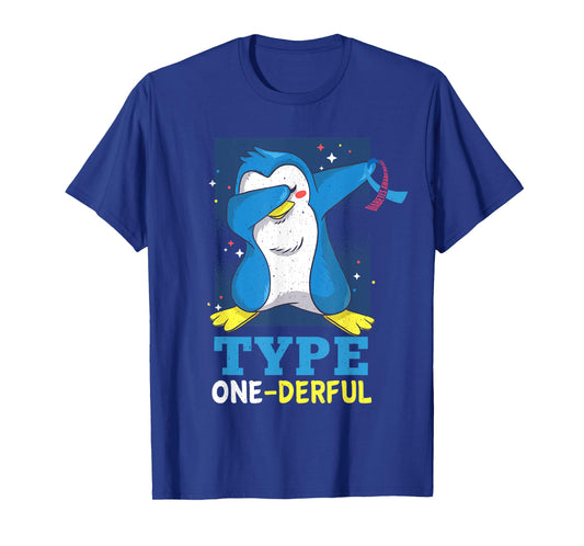 Type 1 Diabetes Kids Funny Diabetic Penguin T-Shirt