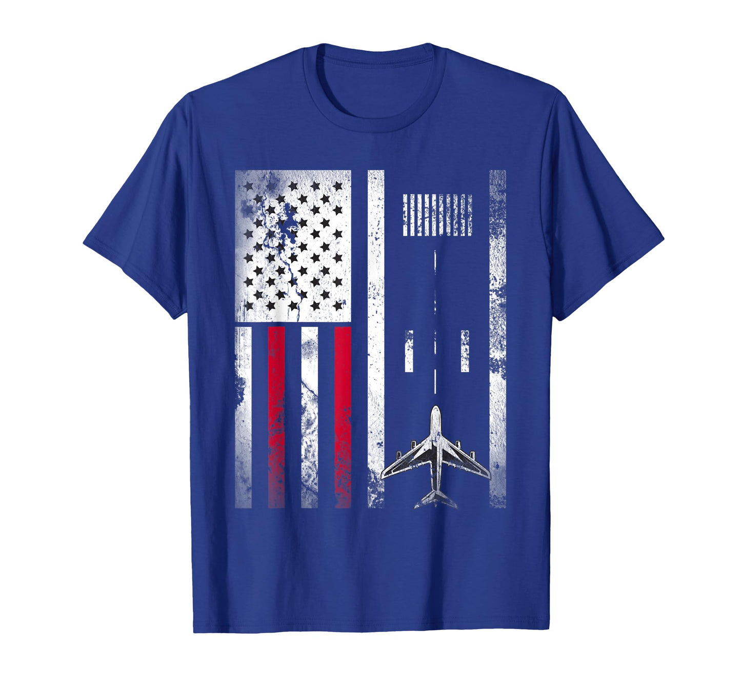 Vintage Airplane USA Flag Aviation Gift for Pilot Veteran T-Shirt for Women Men