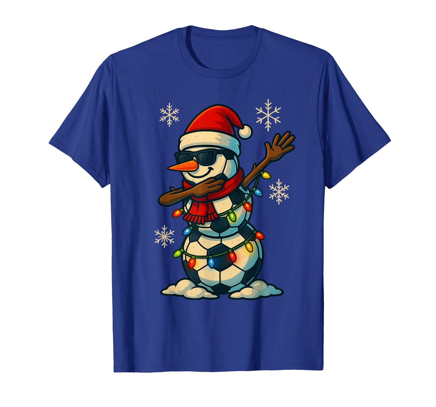 Soccer Balls Snowman Dabbing Funny Christmas Cute Boys Kids T-Shirt