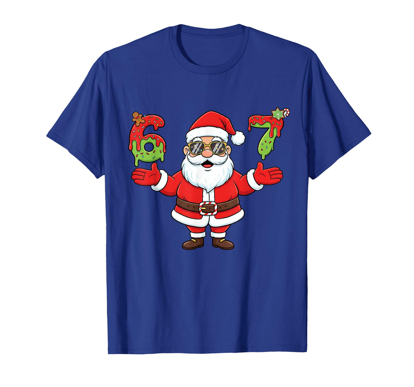 67 Christmas Santa Funny Six Seven Ice Cream Drip Christmas T-Shirt