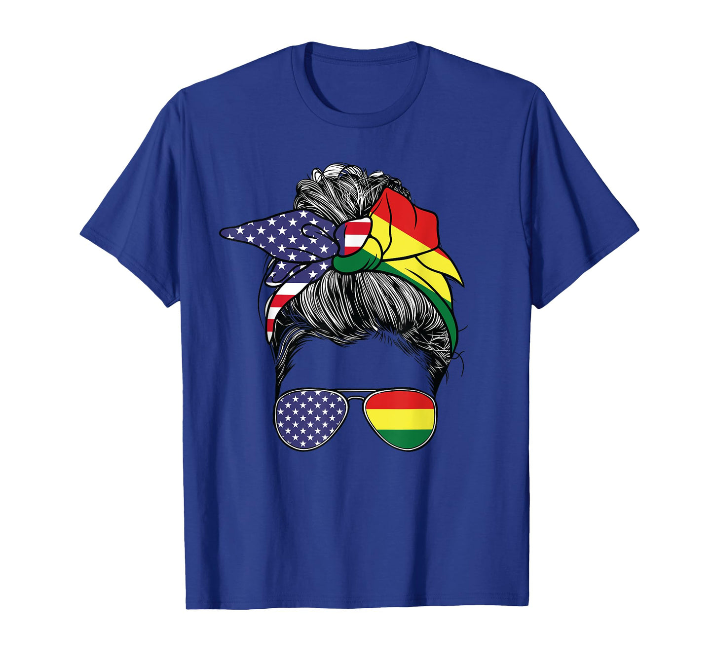 Bolivian Women Girl USA Heritage American Bolivia Flag T-Shirt