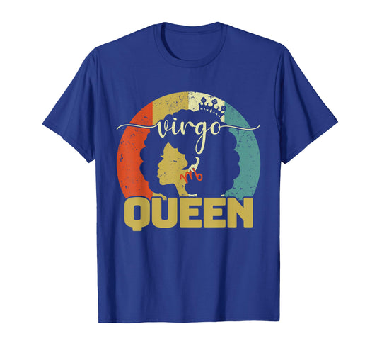 Virgo Queen September August Birthday Afro Virgo Zodiac Sign T-Shirt