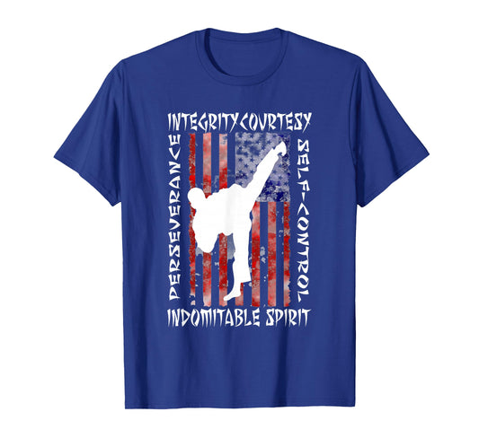 Taekwondo TKD 5 Tenets Taekwon-do Martial Arts Kick White T-Shirt