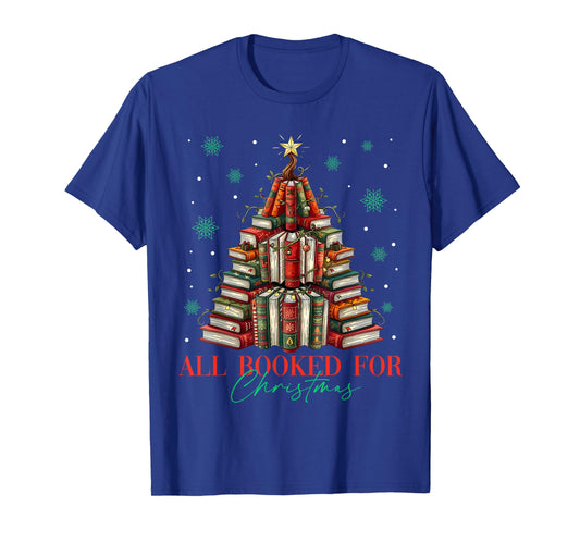 All Booked for Christmas Book Christmas Tree Lights Xmas T-Shirt