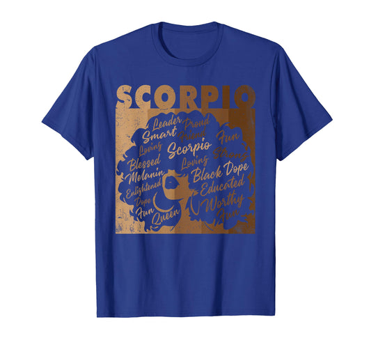 Scorpio Girl African American Women Melanin Birthday T-Shirt