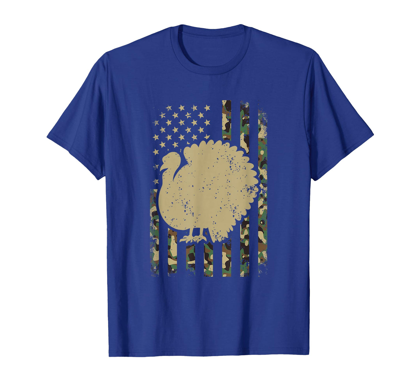 Patriotic Turkey Thanksgiving American Flag Camouflage Camo T-Shirt