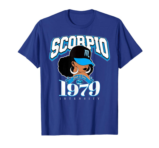 Scorpio 1979 Afro Queen Zodiac Birthday Gifts T-Shirt
