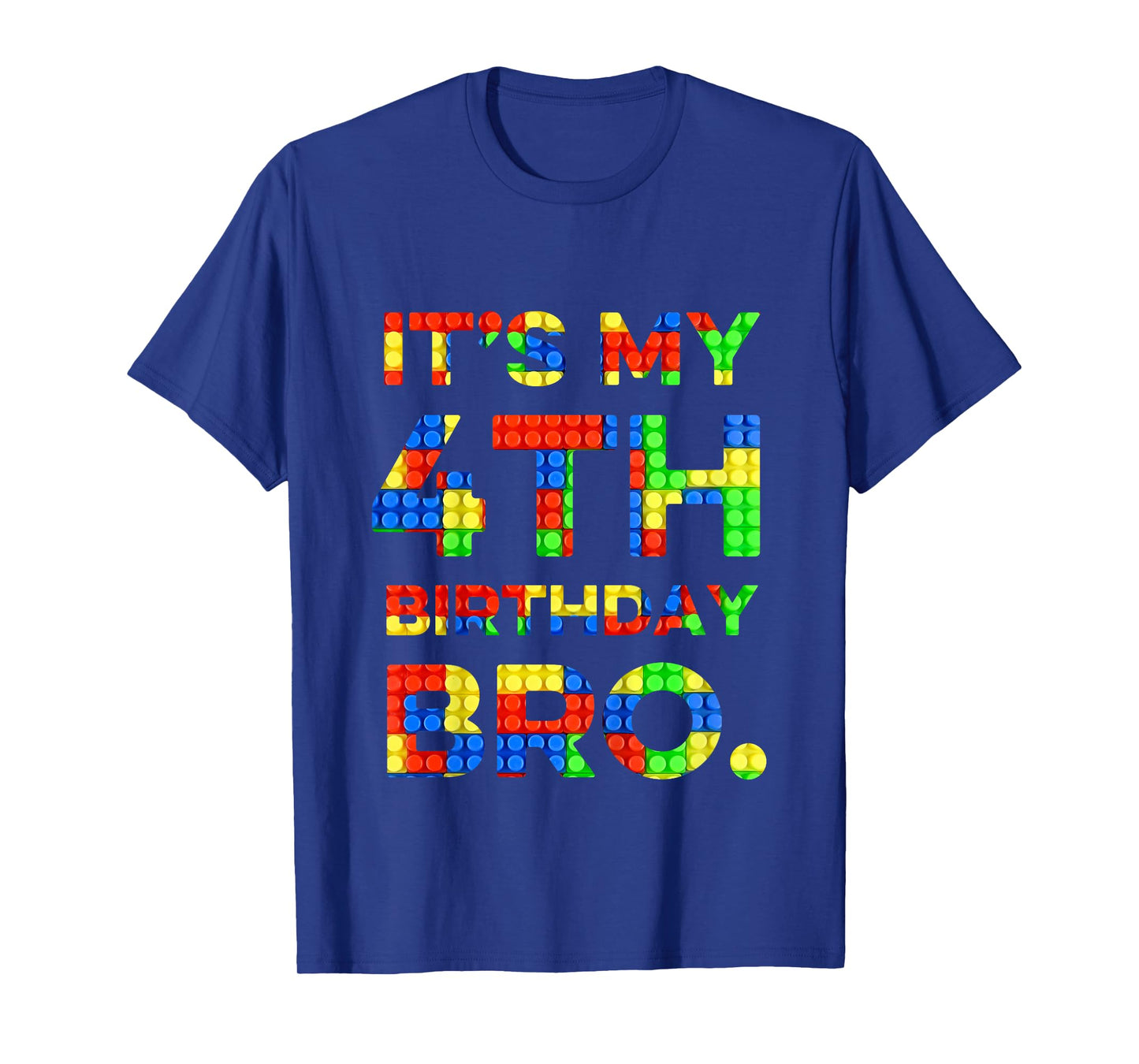 Kids Cute 4th Birthday Shirt 4 Years Old Block Building Boys T-Shirt