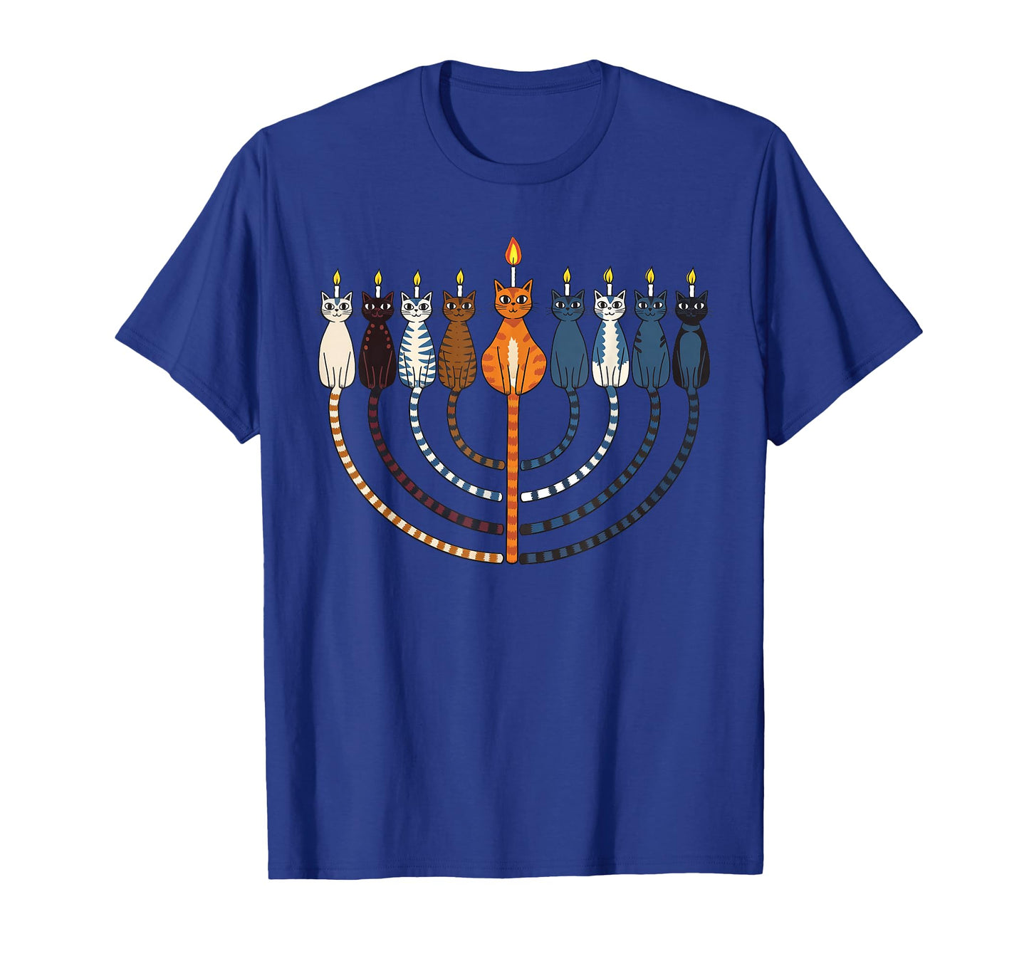 Funny Hanukkah Cat Menorah Meowzel Chanukah Jewish Holiday T-Shirt